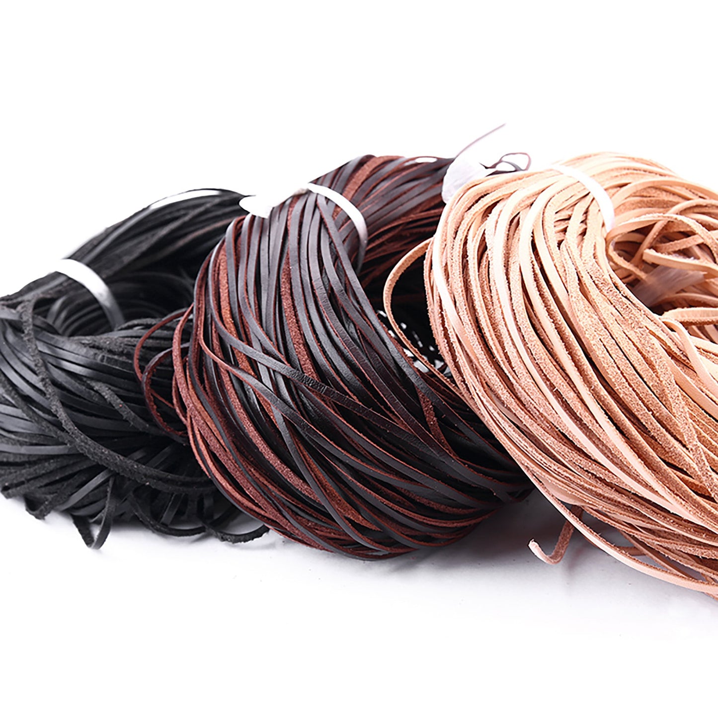 1mm Black/brown/primary color/coffee Cowhide Flat Rope,DIY Wallet Leather Material Cord,Leather rope handmade top layer cowhide woven belt