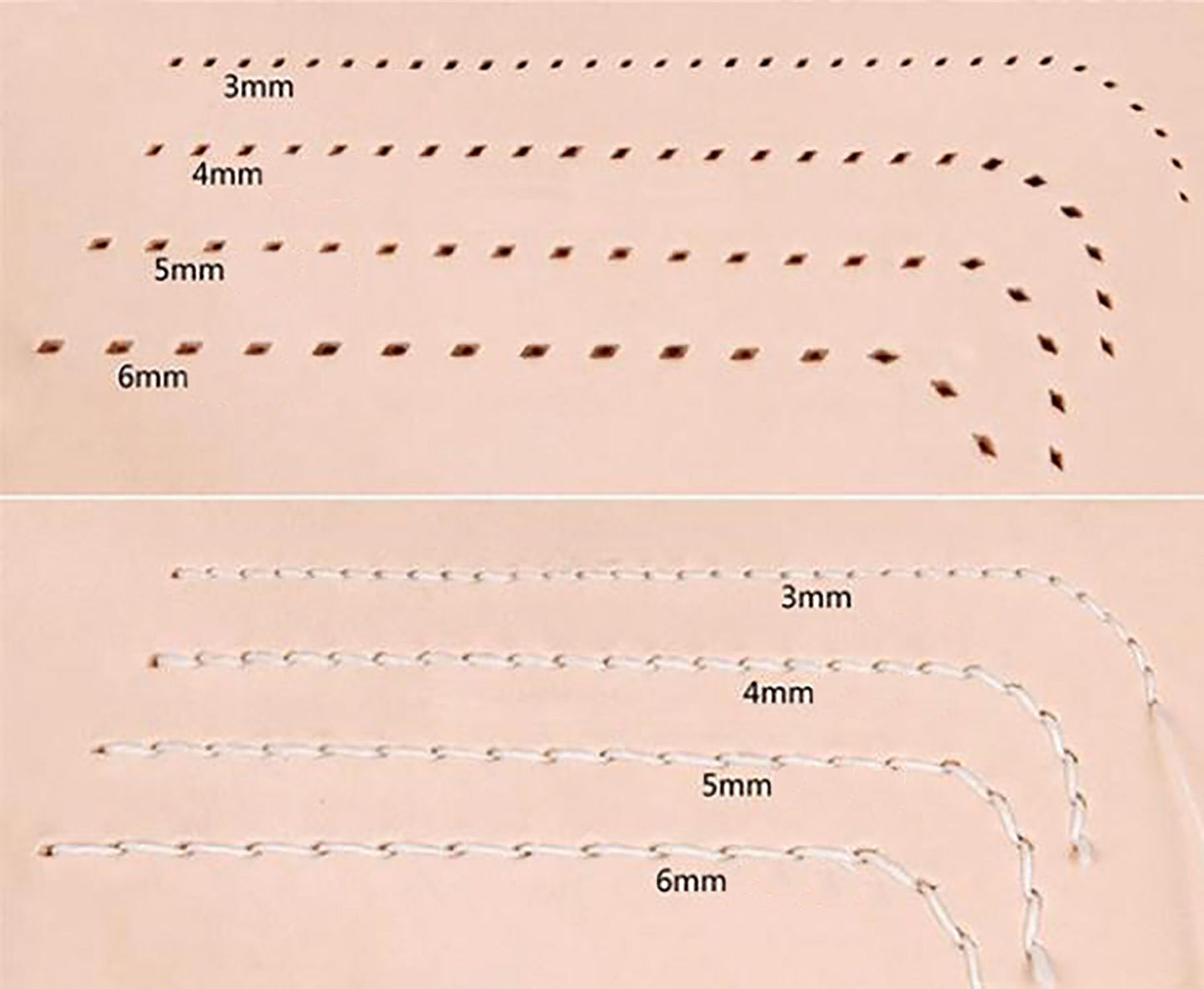 leather Craft - 3/4/5/6mm Leather Edge Chisel Leathercraft Pricking Iron Leather Tool 1,2,4, 6 Teeth Spacing and 2 teeth Clamps Handmade DIY