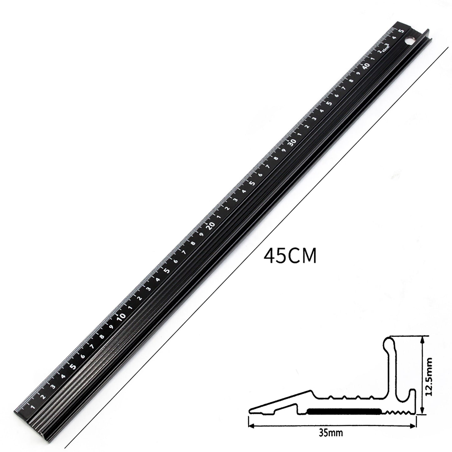 20/30/45mm - Aluminum Alloy Protective Ruler Anti-cut Hand Anti Slip Metal Straight Ruler Woodworking Tool Wood Cutting Straight Ruler