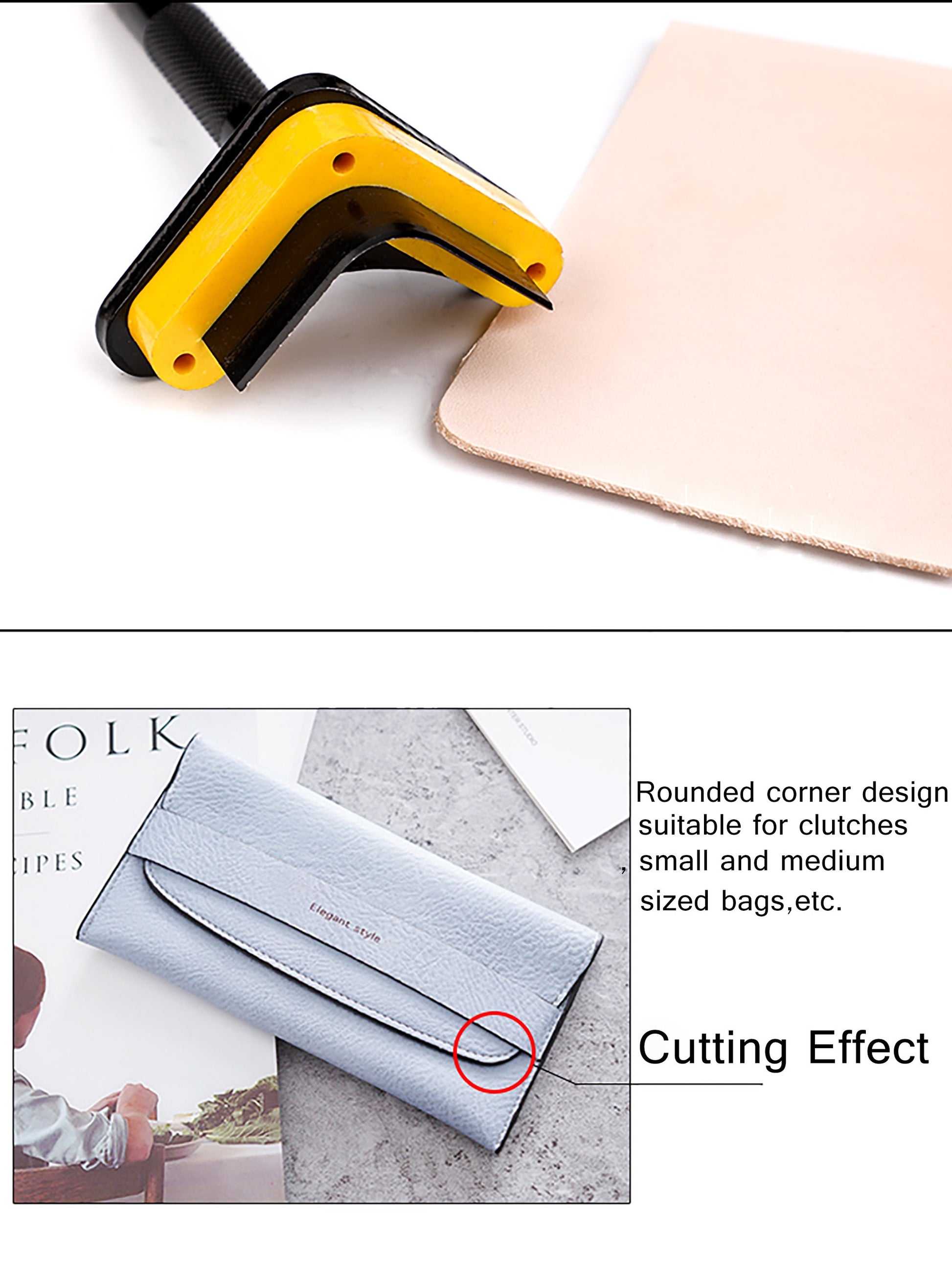 Leather Corner Punch Leather Cutting Knife Punching Tools Leather Craft Belt Strap Bag Wallet End C/V Shape Leather Round Cutter