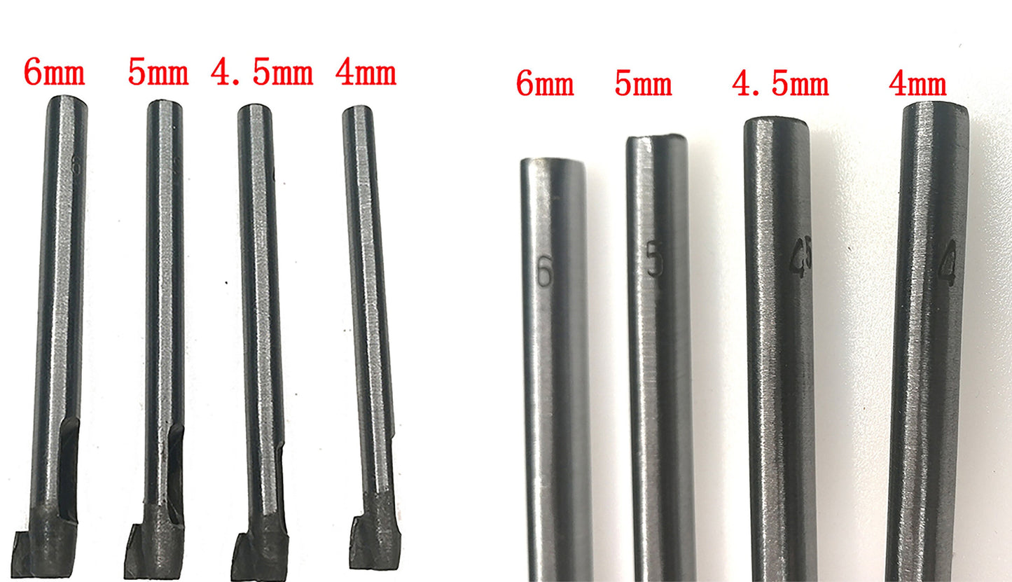 Tailed Hole Punch 4/4.5/5/6mm,4 pcs Set For Ball Head Monk Head Screw-Back Stud Rivet Strap Fastener Chicago Nipple Screws