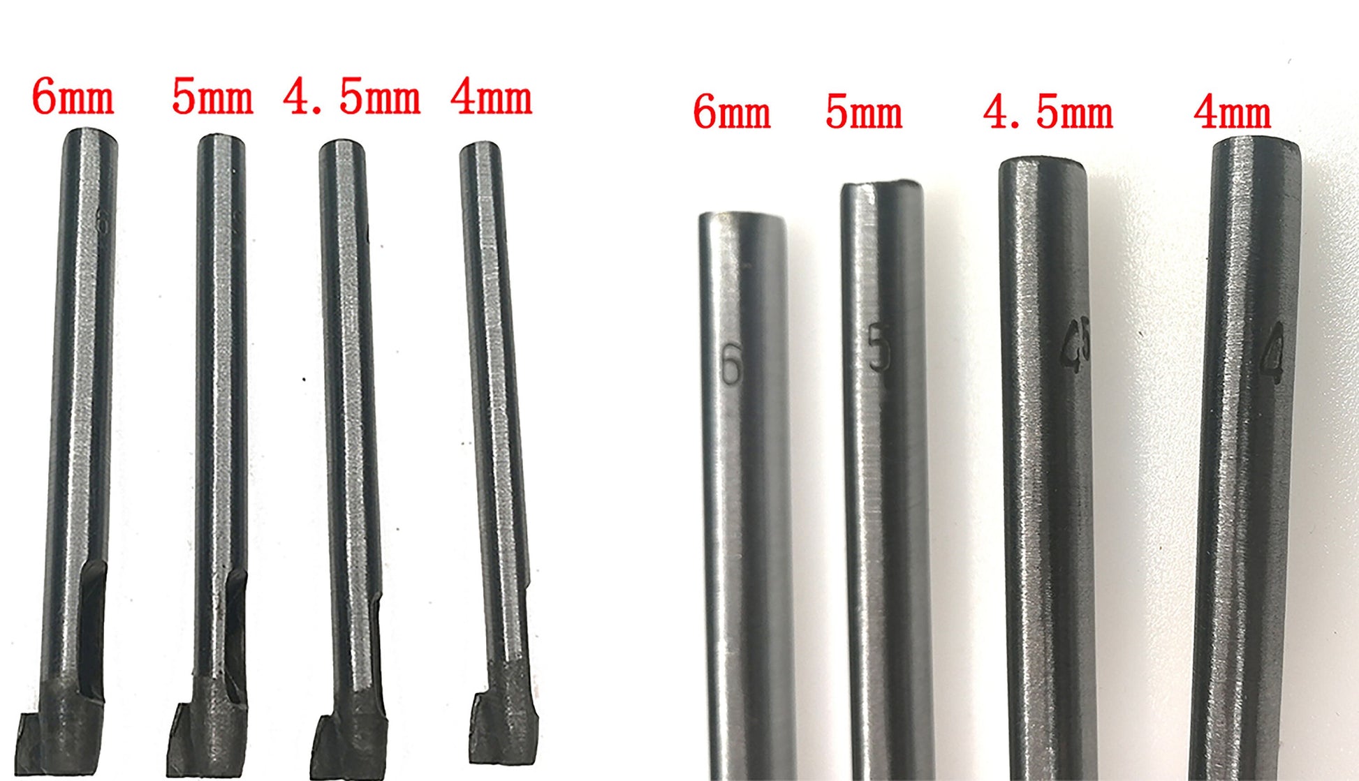 Tailed Hole Punch 4/4.5/5/6mm,4 pcs Set For Ball Head Monk Head Screw-Back Stud Rivet Strap Fastener Chicago Nipple Screws