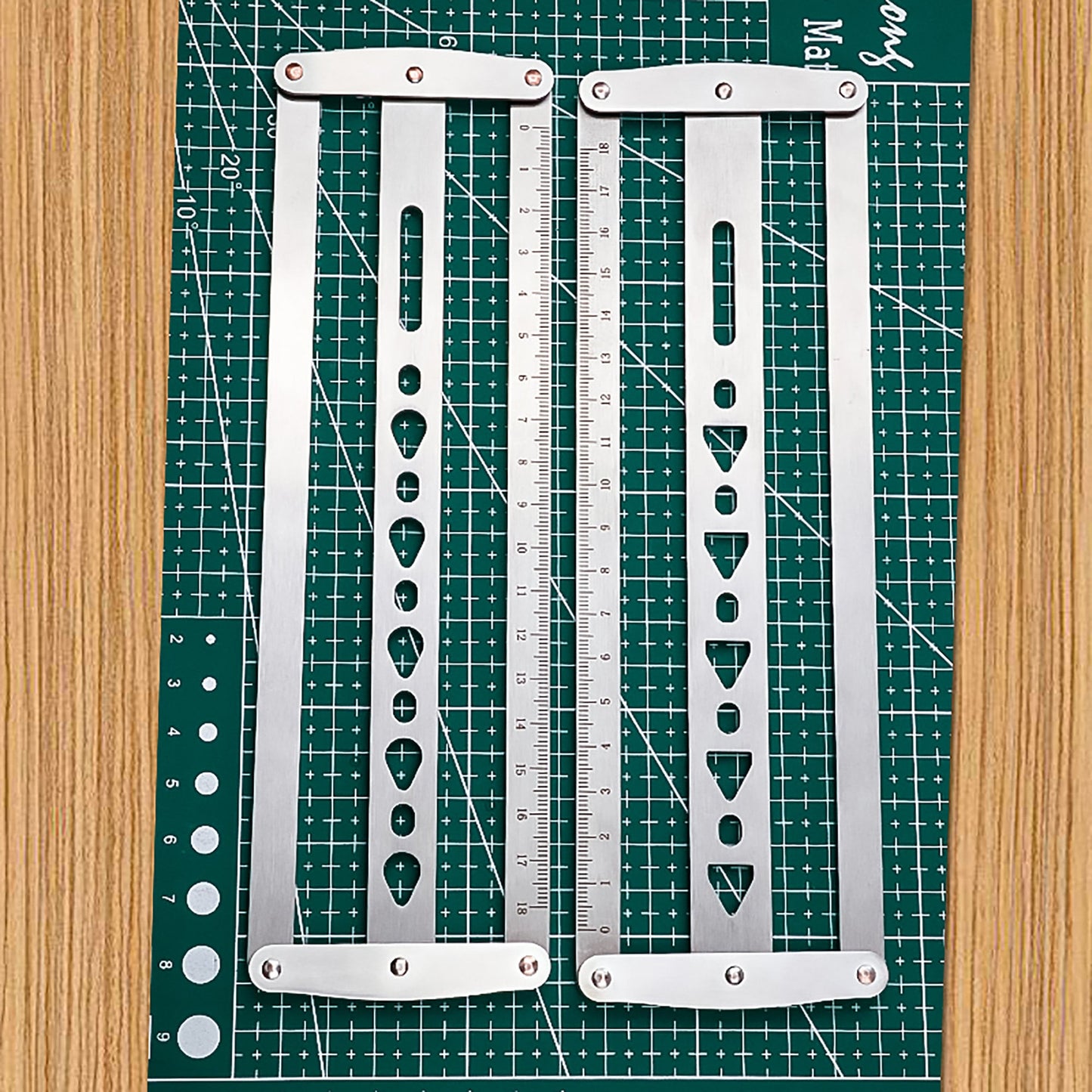 Leather Craft Belt Positioning Auxiliary Ruler handmade Punch Hole Spacing Template Tool-15/18mm Version For Choose