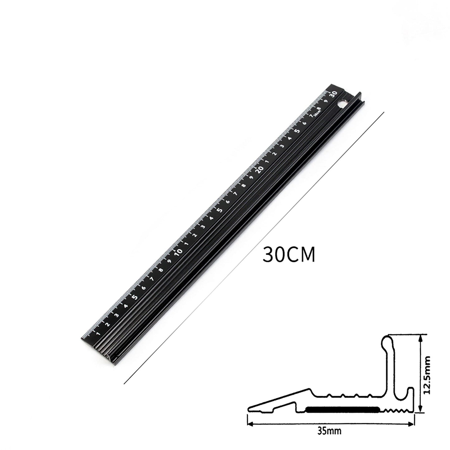 20/30/45mm - Aluminum Alloy Protective Ruler Anti-cut Hand Anti Slip Metal Straight Ruler Woodworking Tool Wood Cutting Straight Ruler