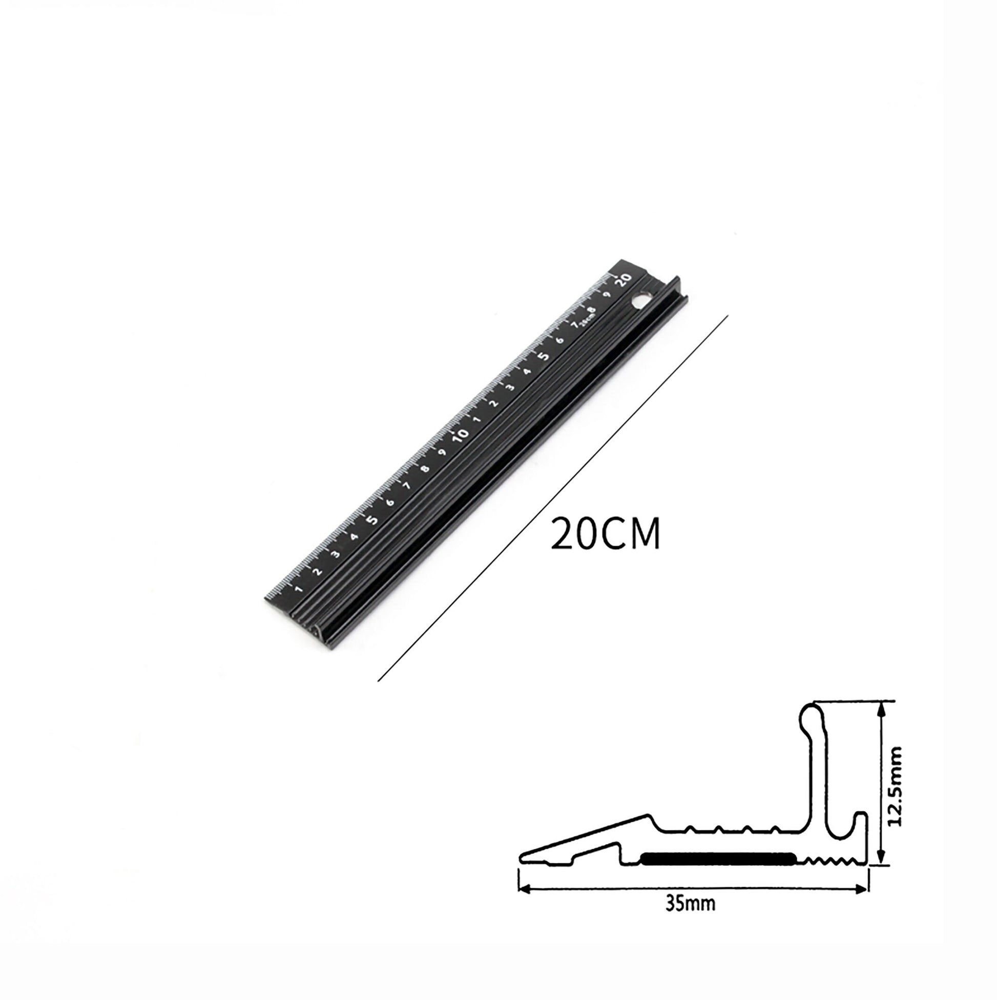 20/30/45mm - Aluminum Alloy Protective Ruler Anti-cut Hand Anti Slip Metal Straight Ruler Woodworking Tool Wood Cutting Straight Ruler