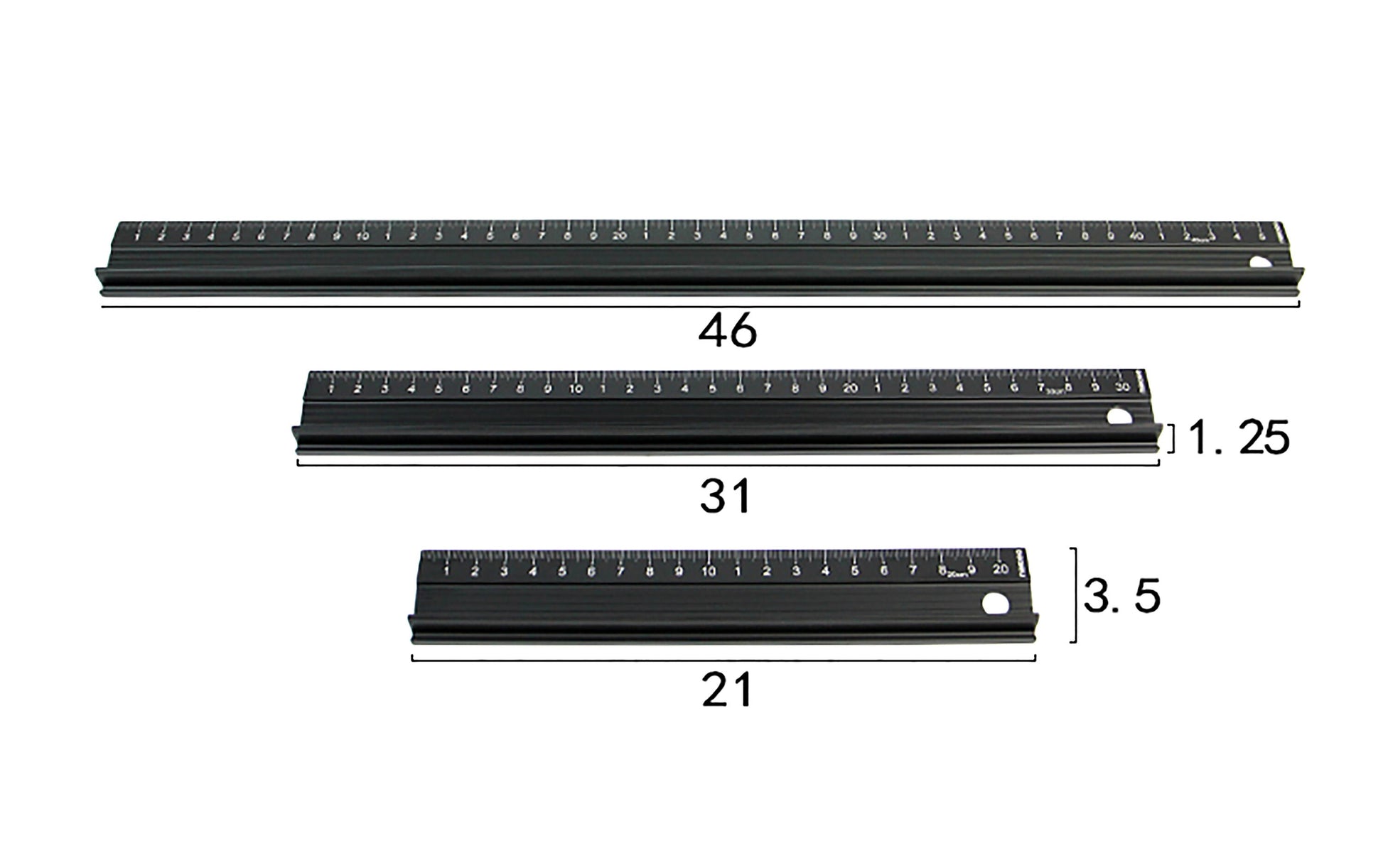 20/30/45mm - Aluminum Alloy Protective Ruler Anti-cut Hand Anti Slip Metal Straight Ruler Woodworking Tool Wood Cutting Straight Ruler