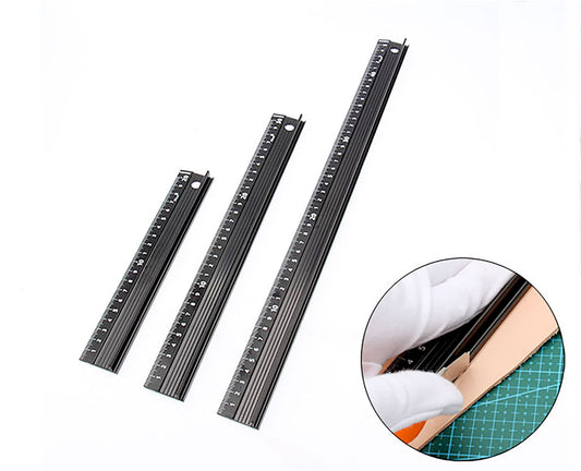 20/30/45mm - Aluminum Alloy Protective Ruler Anti-cut Hand Anti Slip Metal Straight Ruler Woodworking Tool Wood Cutting Straight Ruler