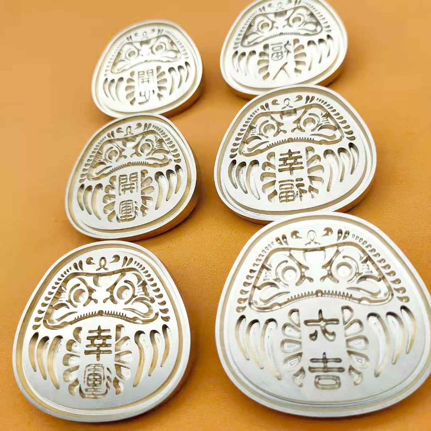 Japanese Daruma Brass Stamp,Leather Cutting mold,Engraving Brass,Acrylic Cutting Dies,Brass mold-Leather Cutting Dies DIY Leather Crafts