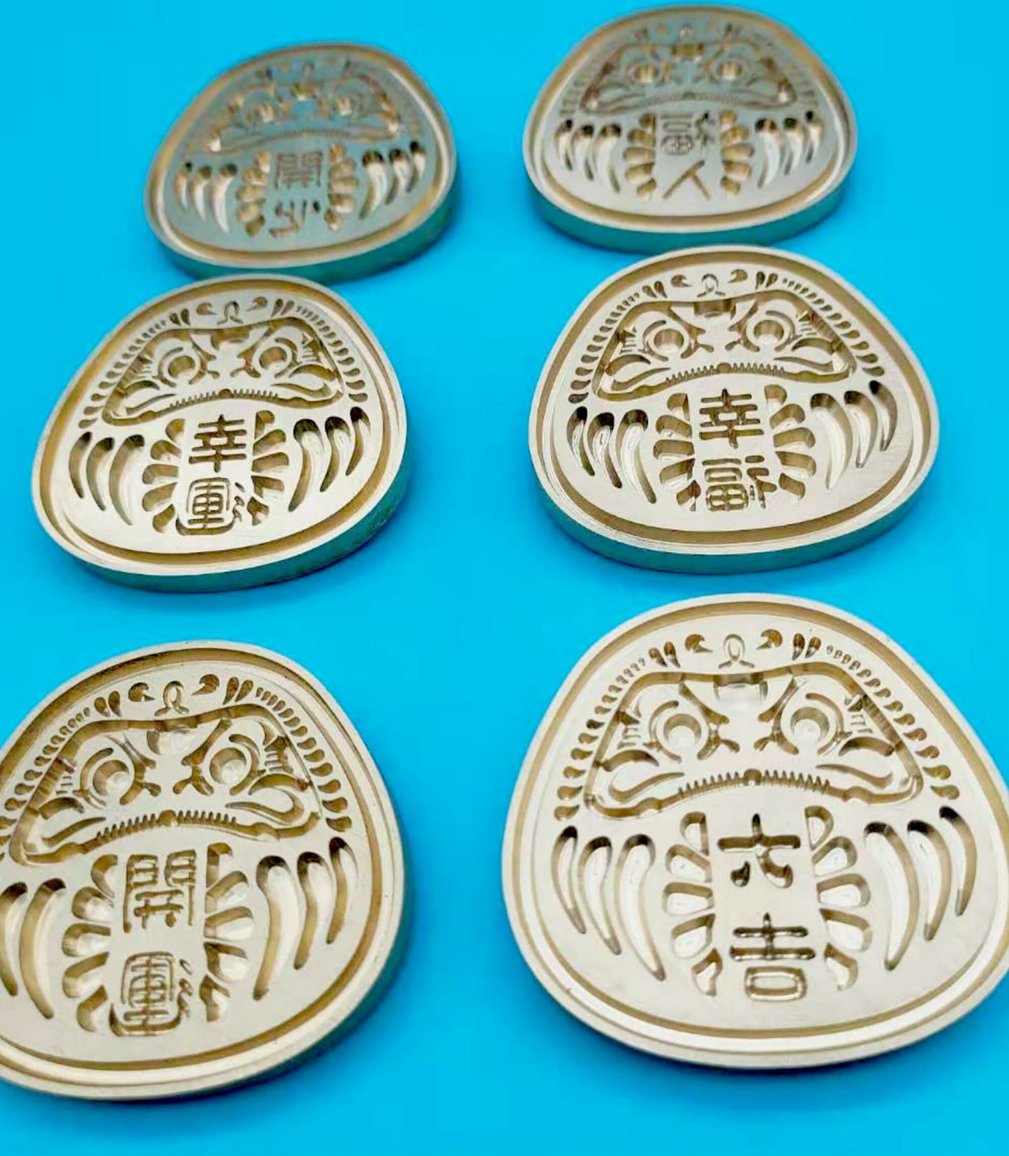 Japanese Daruma Brass Stamp,Leather Cutting mold,Engraving Brass,Acrylic Cutting Dies,Brass mold-Leather Cutting Dies DIY Leather Crafts