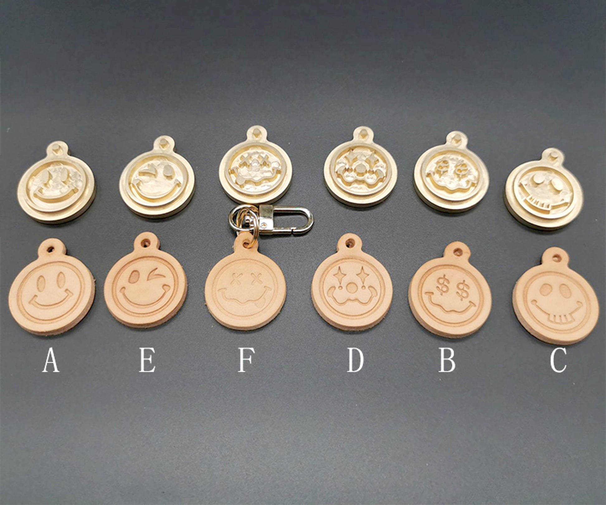 Smile Face pendant Leather Brass Acrylic Cutting Dies, Brass Die for Embossing,Embossing and Combination foil Embossing