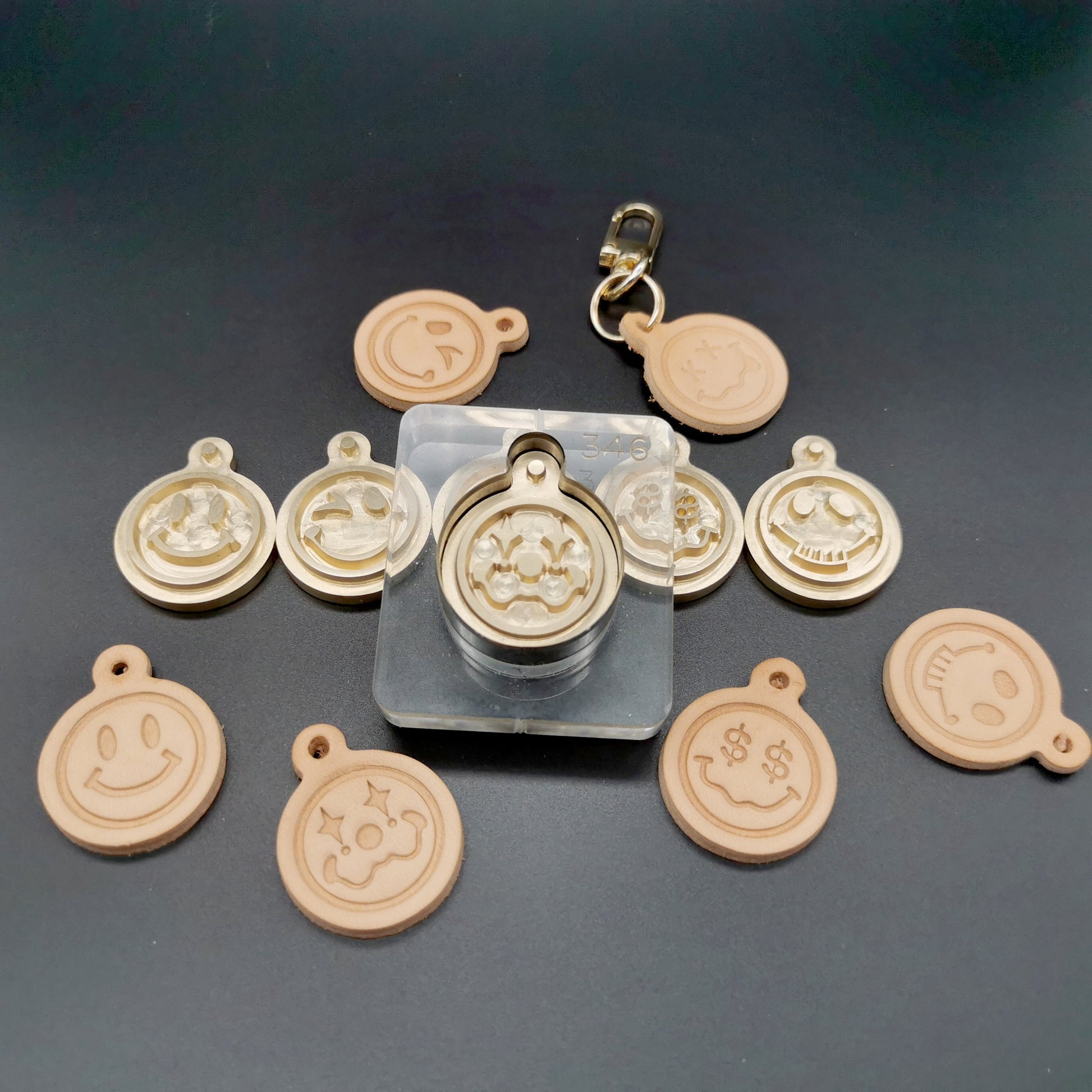 Smile Face pendant Leather Brass Acrylic Cutting Dies, Brass Die for Embossing,Embossing and Combination foil Embossing