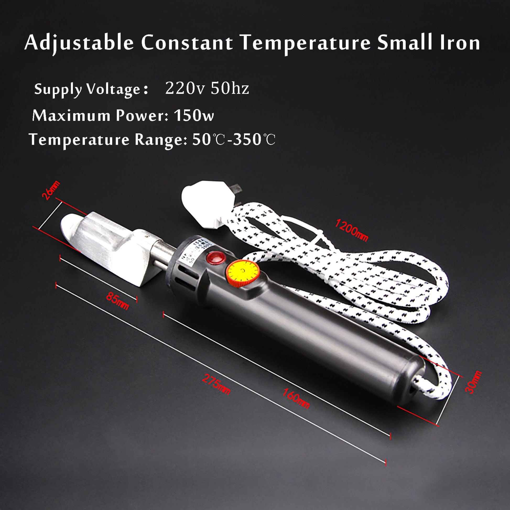 220V 150W Leather Adjustable hot iron 50-350 Small iron shoes with leather wrinkle shoesClothes wrinkle electric soldering iron