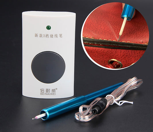 Burning wire pen Handmade repair tool for bag new 3-grade temperature-controlled wallet iron head - the electric iron pen