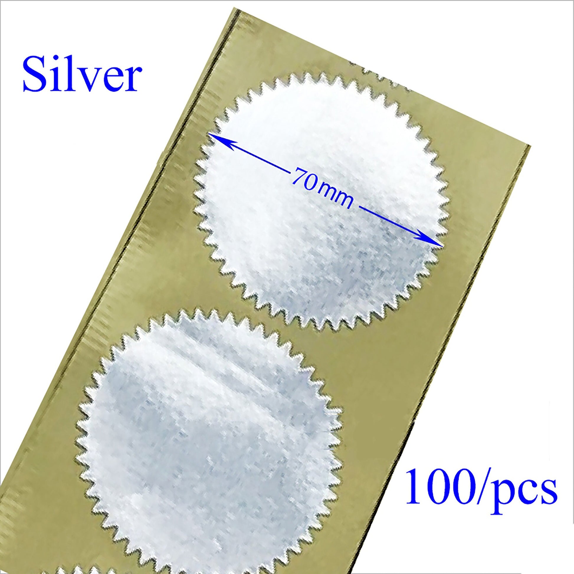 100pcs 70mm Silver Golden Optional Gear Shape Steel Stamp Sticker Embossing Seal Labels Embosser,Embosser stamps