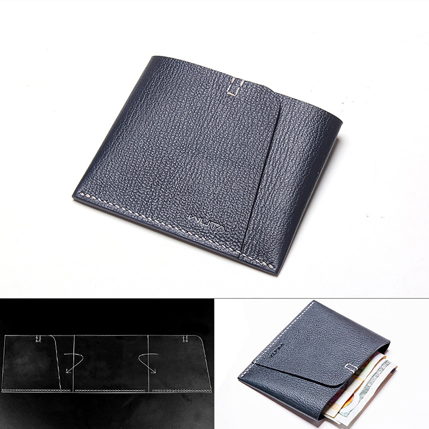 Simple short Wallet with Card Slots,Template Leather Craft Pattern,High quality Acrylic material,precision cut durable transparent tool