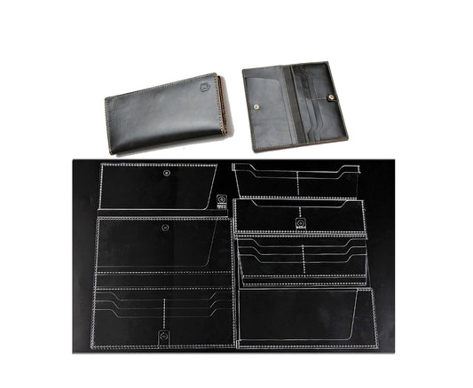 Business Long Wallet with Card Slots,Template Leather Craft Pattern, High quality Acrylic material,precision cut durable transparent tool