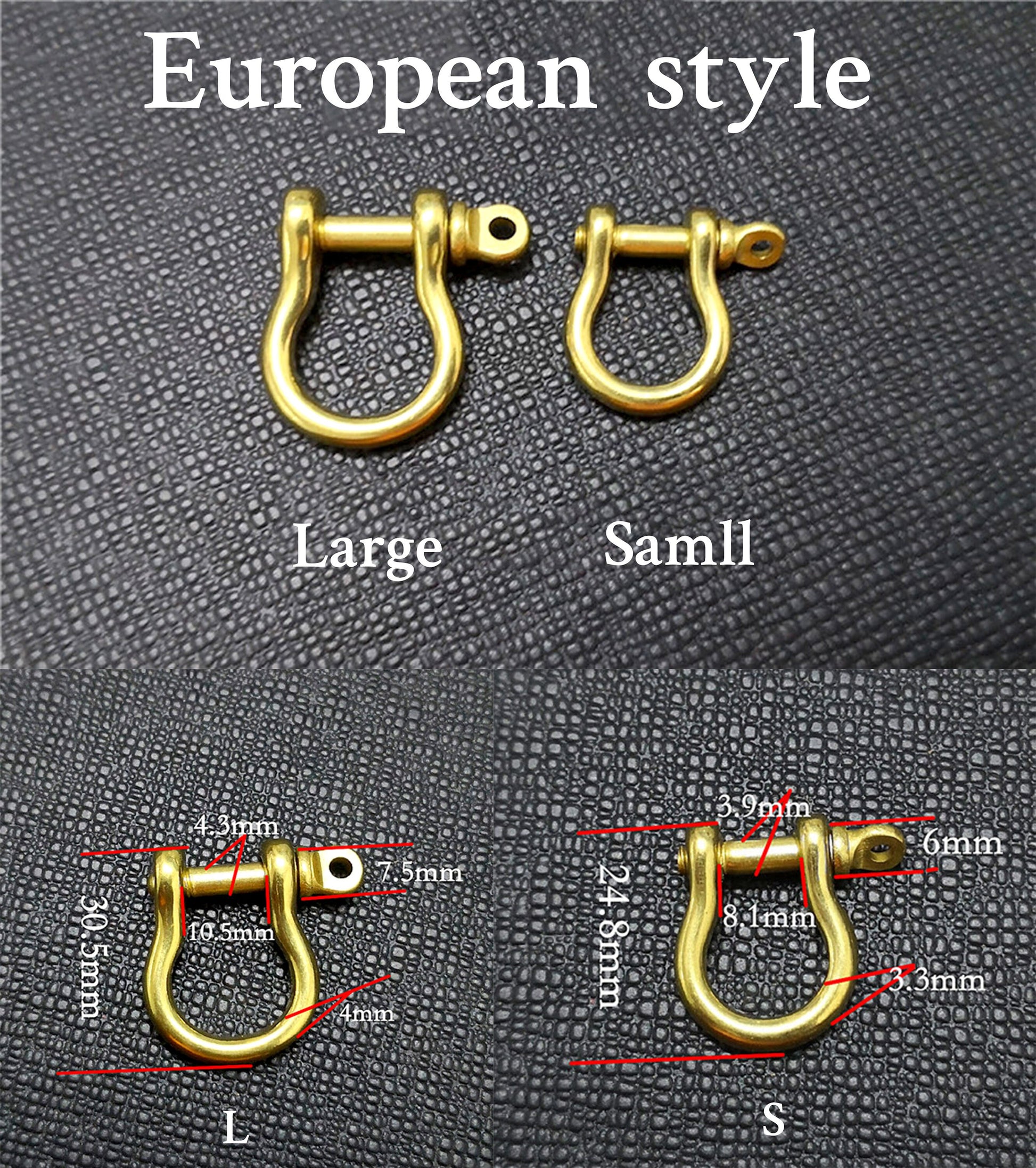 Refined brass horseshoe buckle individual hand - made decoration hanging hook key chain DIY Handmade Copper Connection accessory Button