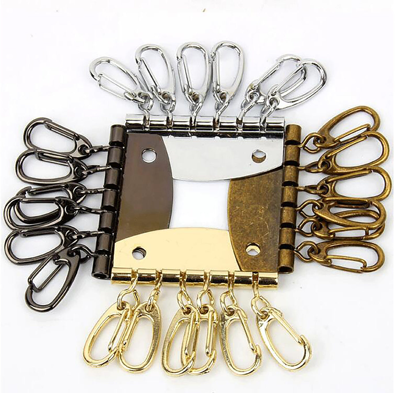 6 Hooks Leather Craft DIY Leather Keychain Pad Leather Keychain Hardware Spring Snap Keyring Purse Pouch Handbag Wallet Hardware Accessories