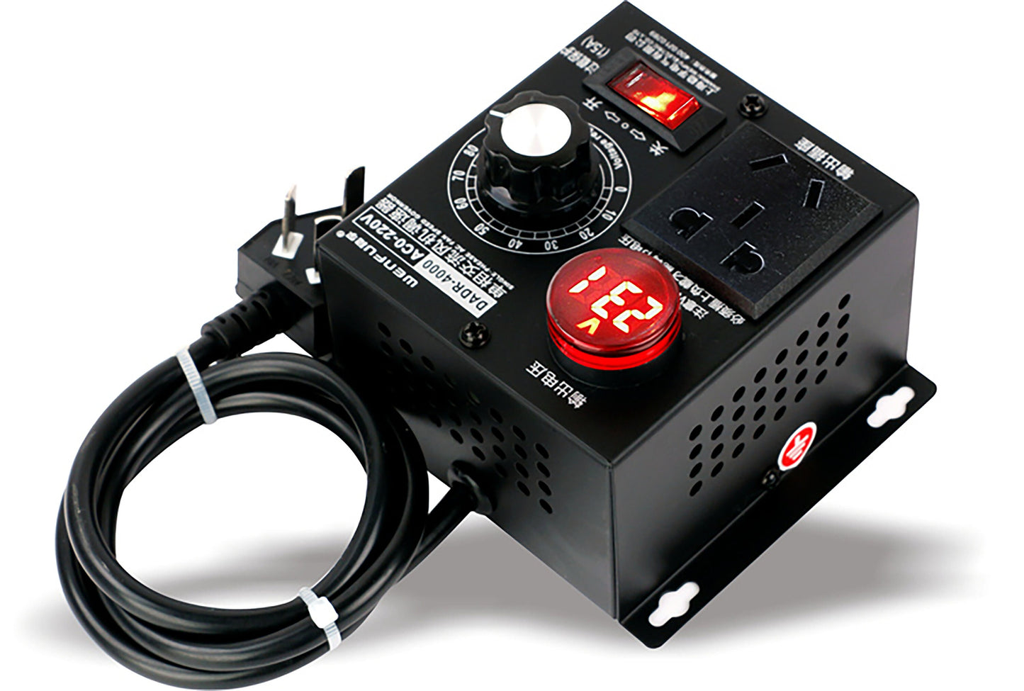 temperature control Single phase 220V AC motor governor 4000W speed heating regulating switch and light regulating with voltmeter controler