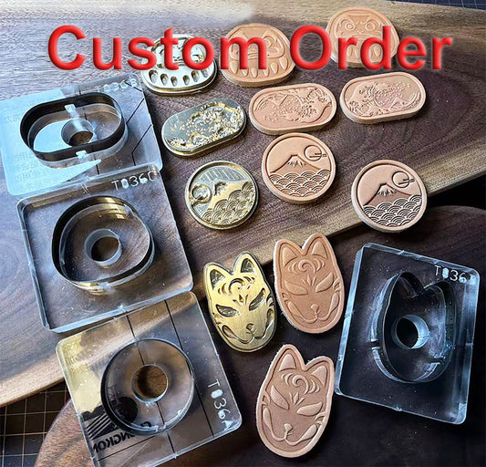 Custom Leather Brass Acrylic Cutting Dies for Precision Embossing and Debossing combination foil embossing key chain lucky tag