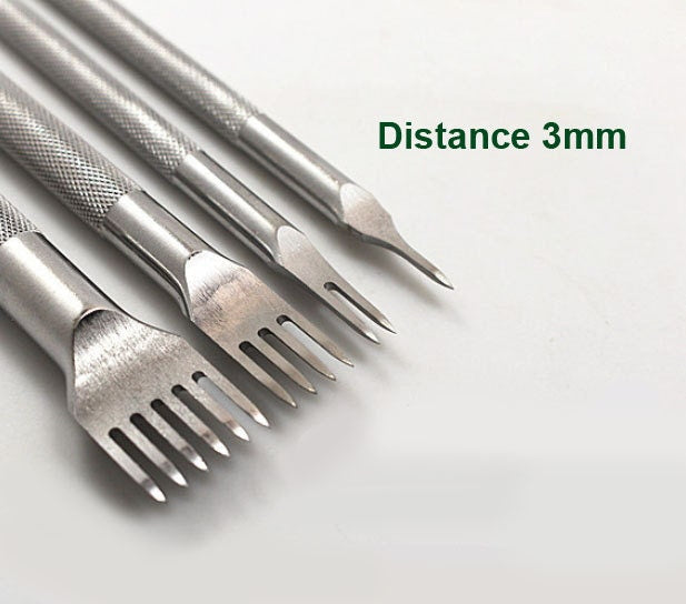 Stitch Set of stitching1,2,4,6 Teeth DIY Steel 3mm 4mm Leather Edge Chisel Leathercraft Tool prong