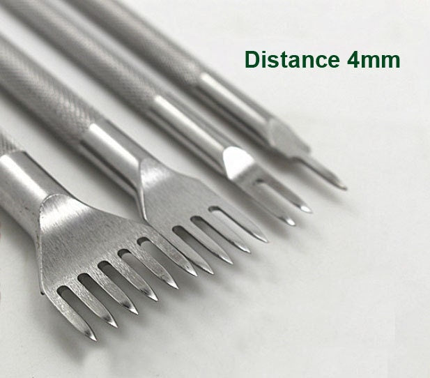 Stitch Set of stitching1,2,4,6 Teeth DIY Steel 3mm 4mm Leather Edge Chisel Leathercraft Tool prong